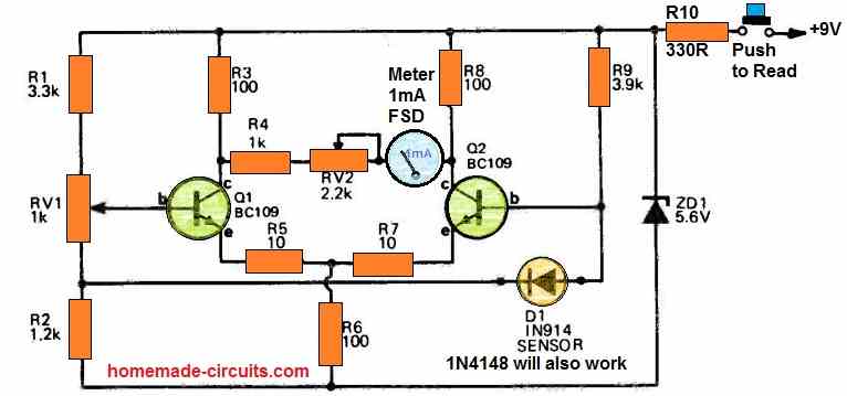 simple temperature meter circuit