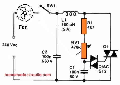 Simple Ceiling Fan Regulator Circuit