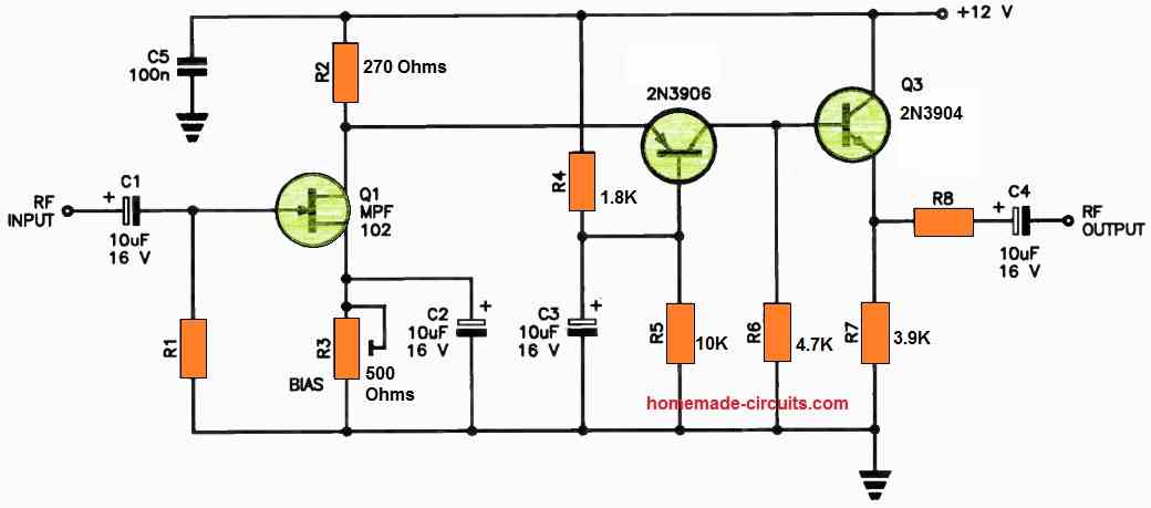 wideband RF amplifier circuit