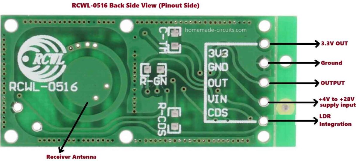 RCWL-0516 pinout details