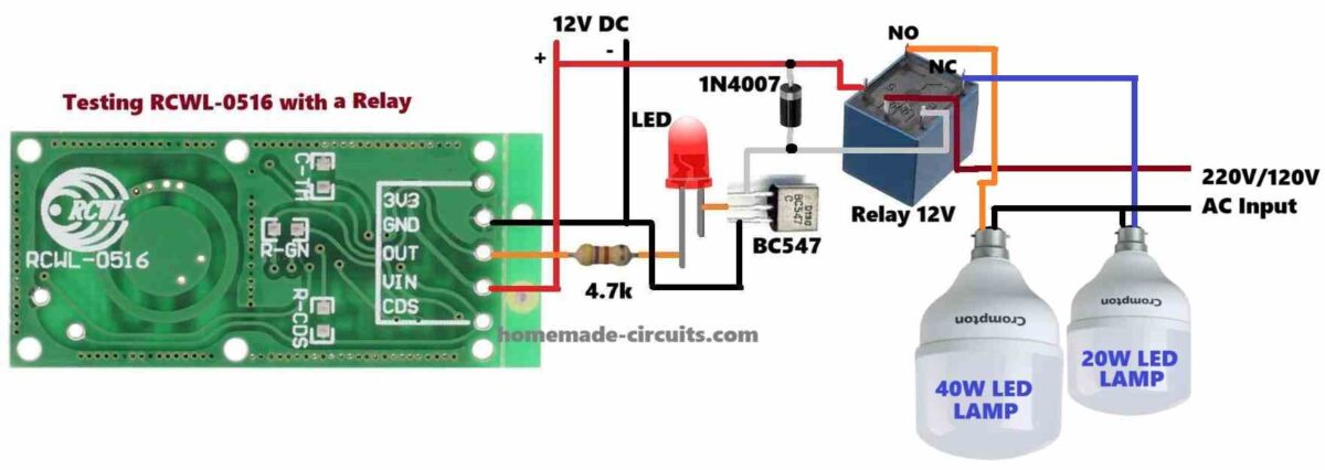 automatic smart LED street light circuit using motion sensor