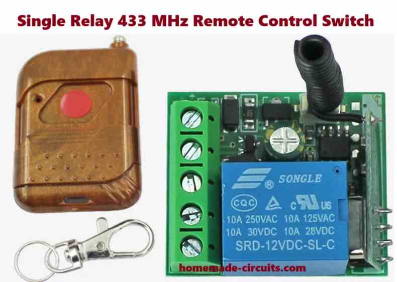 single channel single relay 433 MHz transmitter receiver modules