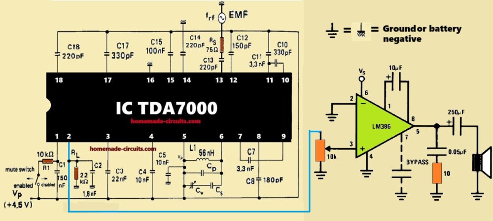 How to Integrate IC TDA7000 to an Amplifier Circuit