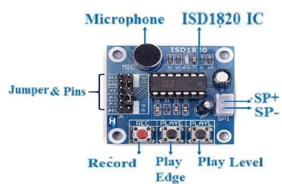 ISD1820 module pinouts