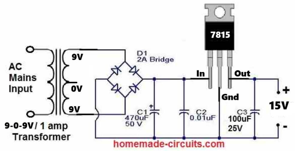 how to connect IC 7815