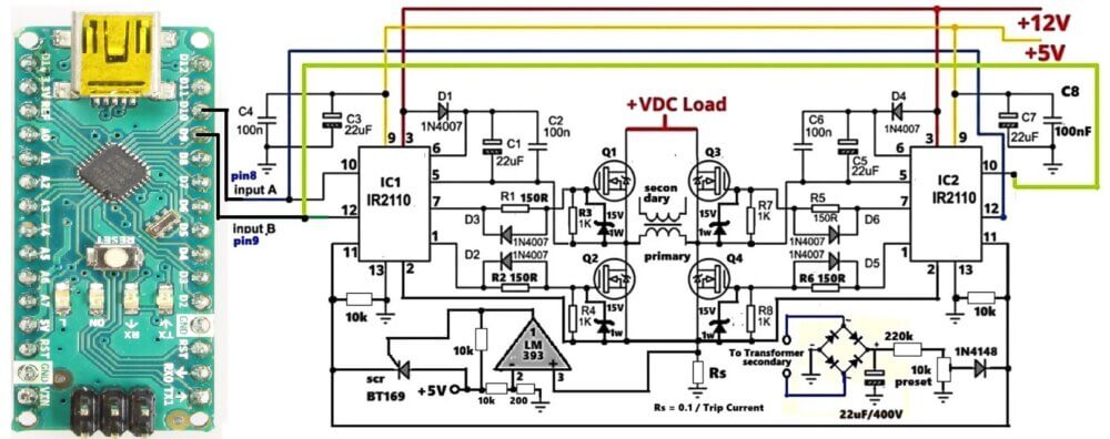 replicating an egs002 board using arduino and IR2110 H bridge circuit