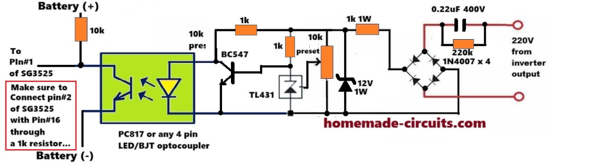 add voltage regulation output via optocoupler and TL431 feedback