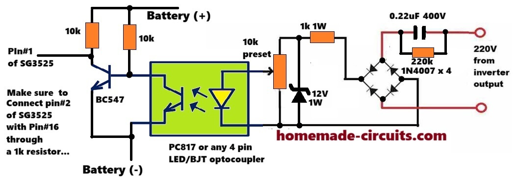 add voltage regulation output via optocoupler feedback