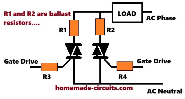 how to connect triacs in parallel
